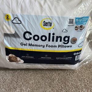 Serta Gel Memory Foam Pillows - Cooling White Set